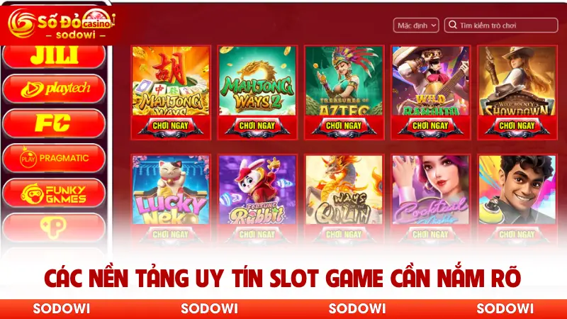 Các nền tảng uy tín slot game cần nắm rõ