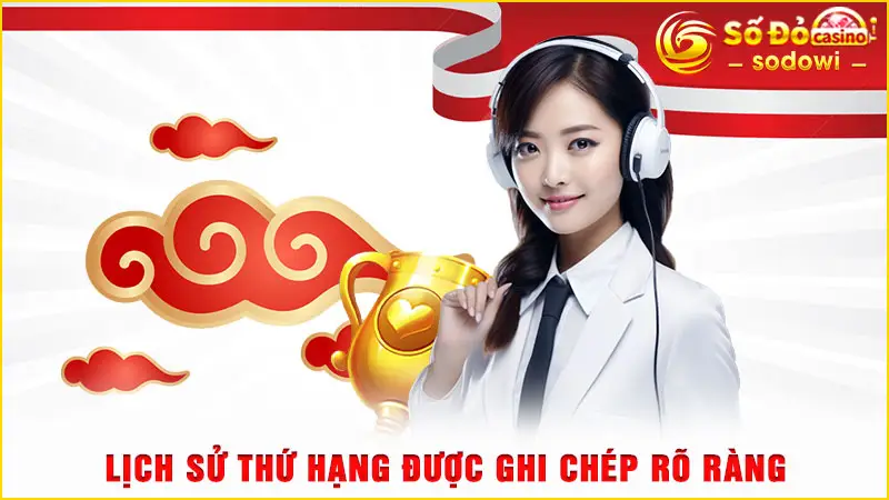 Lịch sử thứ hạng được ghi chép rõ ràng